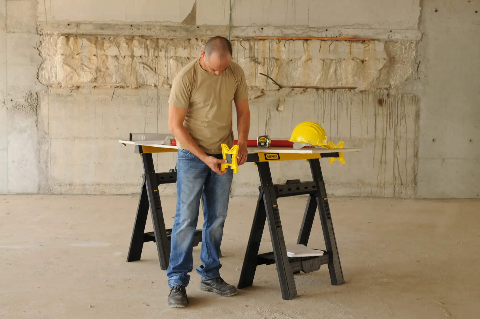 STANLEY® FATMAX® Tréteaux Pliants (Paire) Hauteur Réglable, Capacité 450 Kg Max