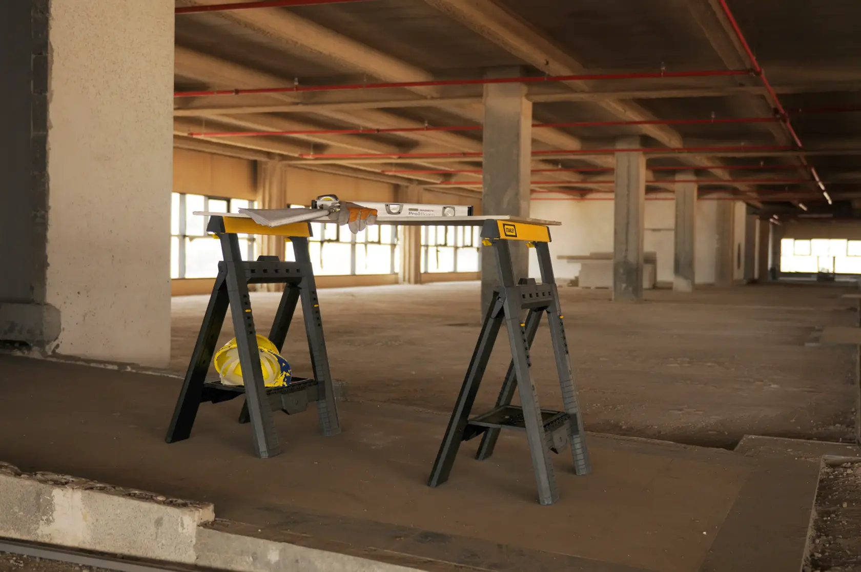 STANLEY® FATMAX® Tréteaux Pliants (Paire) Hauteur Réglable, Capacité 450 Kg Max