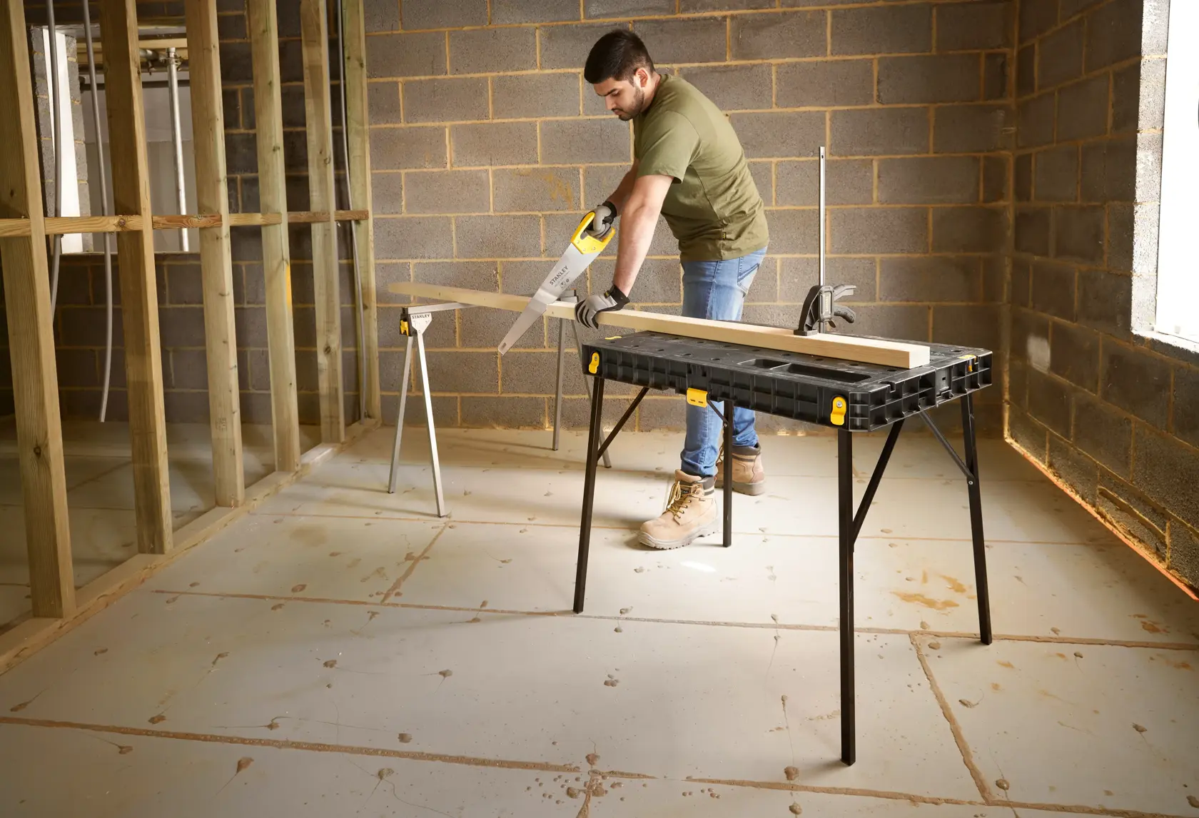 STANLEY® Fold-Up Workbench Application Shot